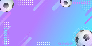 蓝紫色渐变小清新几何形状足球展板背景